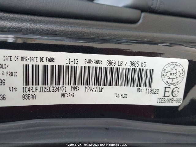 Aukcja sprzedaży 2014 Jeep Grand Cherokee Summit, vin: 1C4RJFJT0EC334471, numer aukcji: 12594372