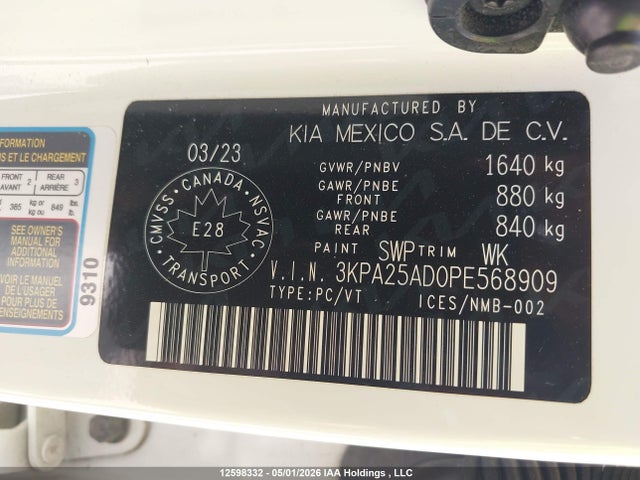 KIA RIO S 2023 3KPA25AD0PE568909 Image 9