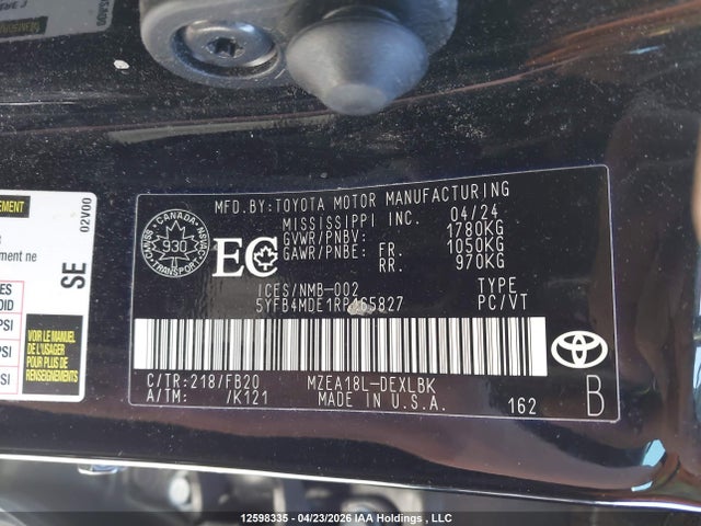 Toyota Corolla 2024 5YFB4MDE1RP165827 Image 19