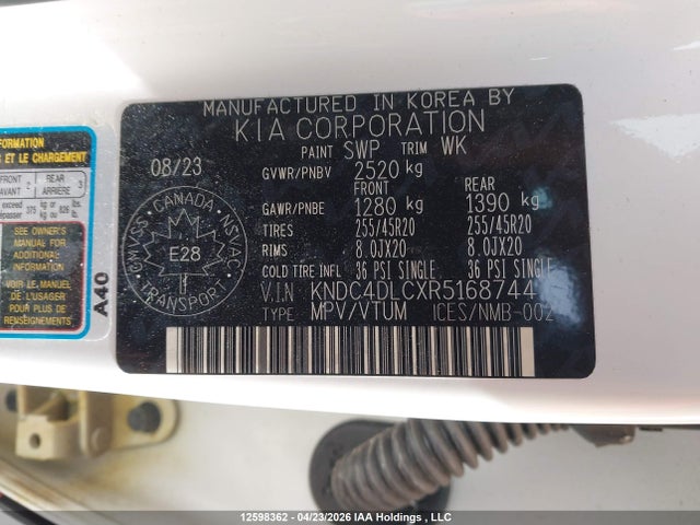 Продажа на аукционе авто 2024 Kia Ev6 Gt Line, vin: KNDC4DLCXR5168744, номер лота: 12598362
