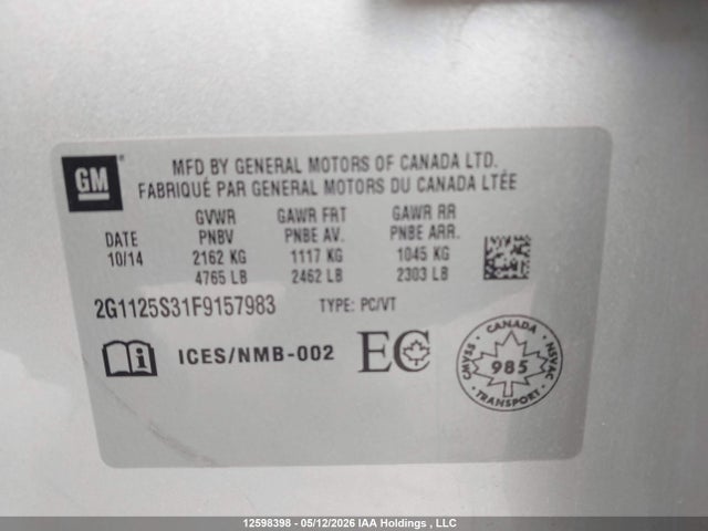2G1125S31F9157983 Chevrolet IMPALA LT