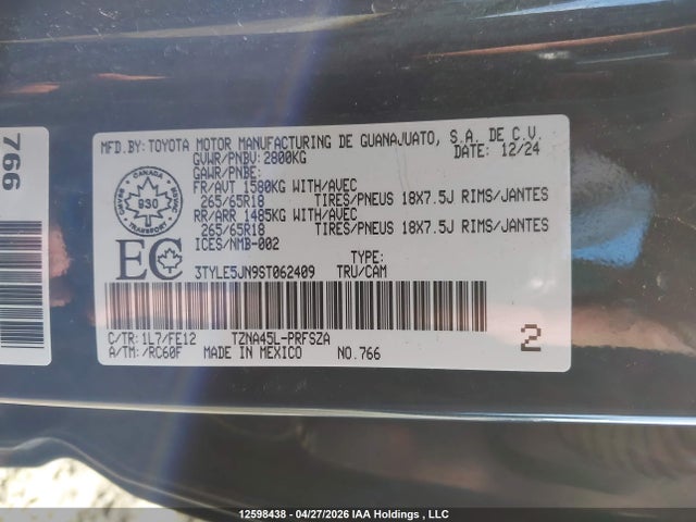 3TYLE5JN9ST062409 Toyota Tacoma