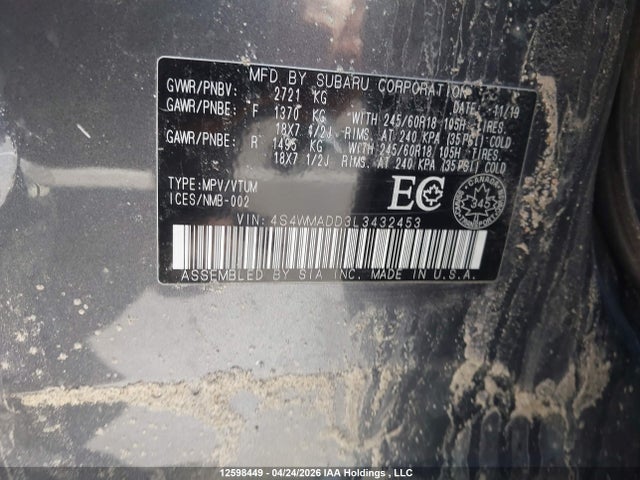 4S4WMADD3L3432453 Subaru Ascent Touring