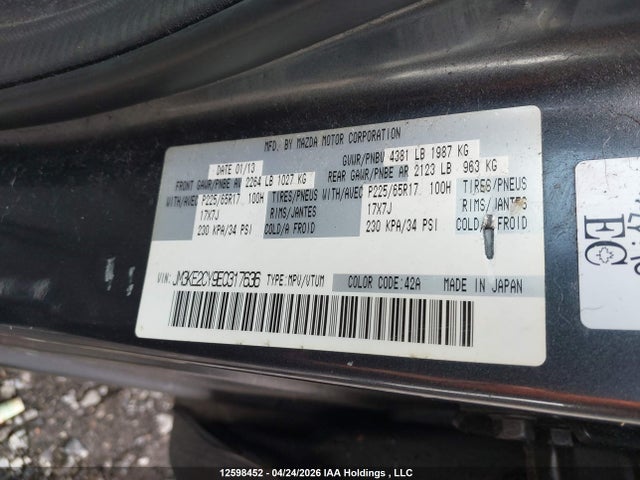 JM3KE2CY9E0317636 Mazda Cx-5 Touring