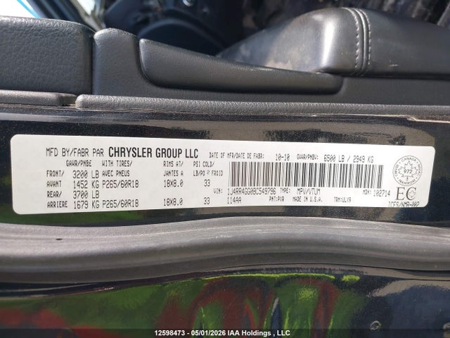 Aukcja sprzedaży 2011 Jeep Grand Cherokee Laredo, vin: 1J4RR4GG0BC549796, numer aukcji: 12598473