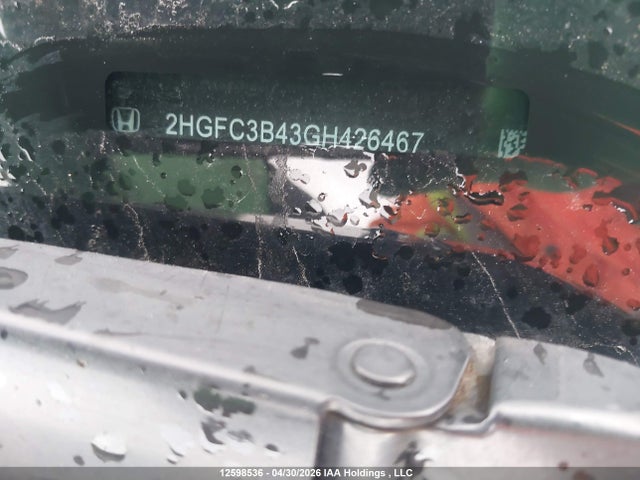 Продаж на аукціоні авто 2016 Honda Civic, vin: 2HGFC3B43GH426467, номер лоту: 12598536