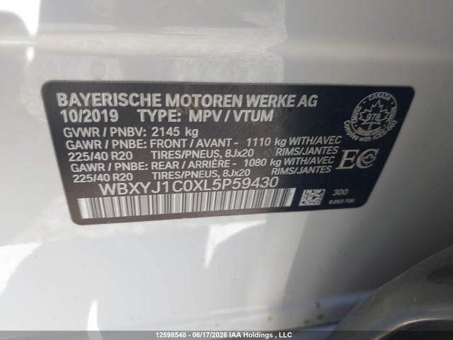 WBXYJ1C0XL5P59430 BMW X2 X2