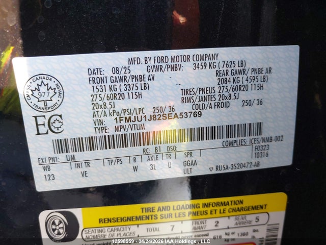 Ford Expedition Active 2025 1FMJU1J82SEA53769 Image 9