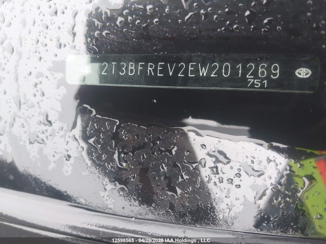 12598565 :رقم المزاد ، 2T3BFREV2EW201269 vin ، 2014 Toyota Rav4 مزاد بيع