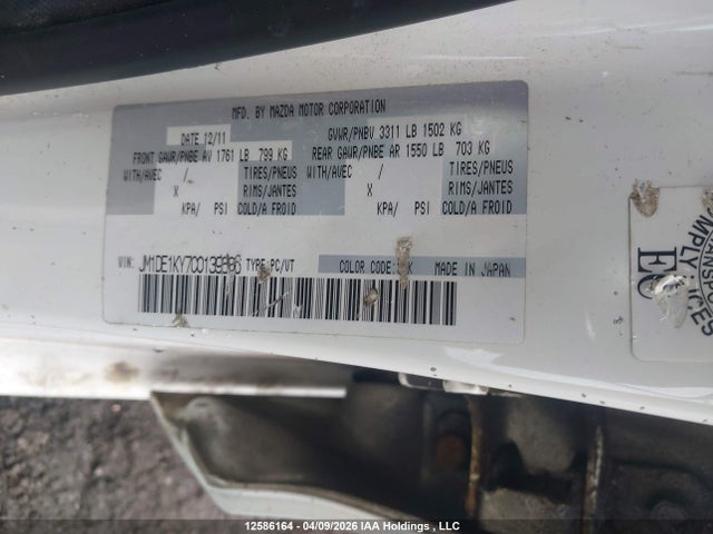 Aukcja sprzedaży 2012 Mazda Mazda2 Gx, vin: JM1DE1KY7C0139686, numer aukcji: 12586164