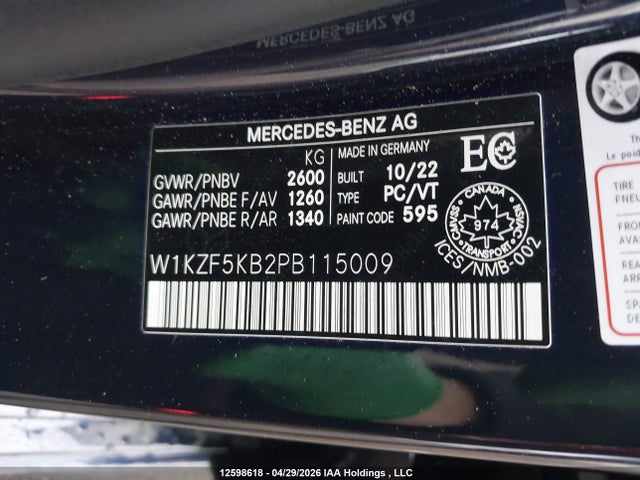 W1KZF5KB2PB115009 Mercedes-Benz E 450 4matic