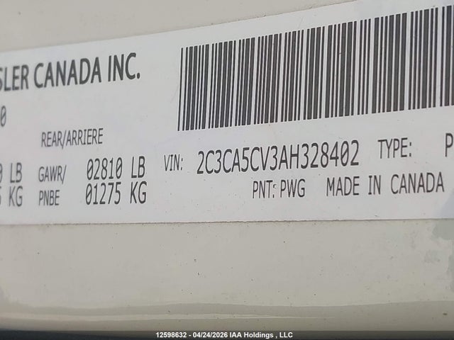 Продажа на аукционе авто 2010 Chrysler 300 Touring, vin: 2C3CA5CV3AH328402, номер лота: 12598632