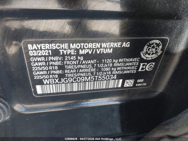 WBXJG9C09M5T55034 BMW X1 Xdrive28i