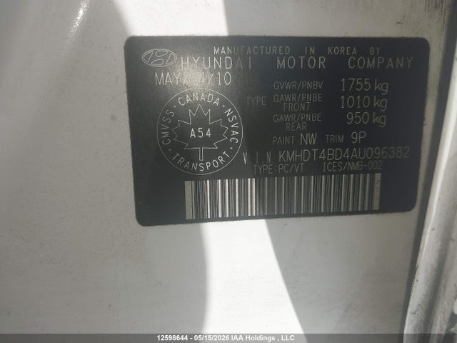 Продаж на аукціоні авто 2010 Hyundai Elantra Gls, vin: KMHDT4BD4AU096382, номер лоту: 12598644