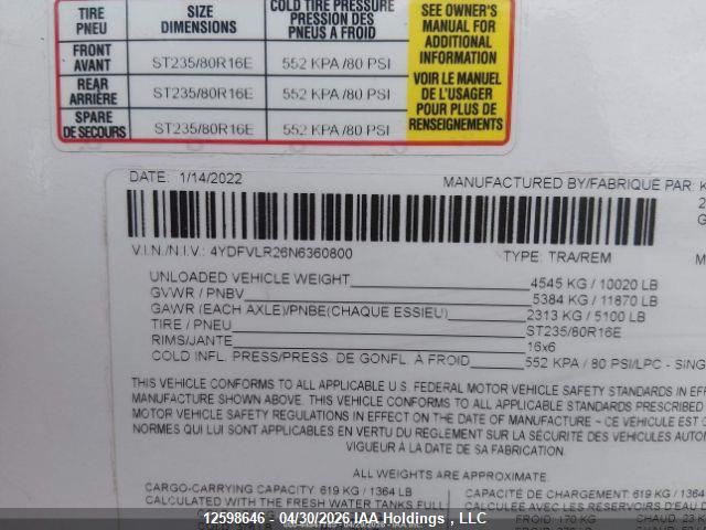 Keystone Impact Vapor Lite 2022 4YDFVLR26N6360800 Image 10