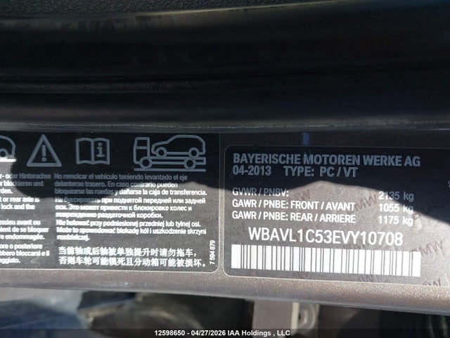 12598650 :رقم المزاد ، WBAVL1C53EVY10708 vin ، 2014 Bmw X1 Xdrive28i مزاد بيع