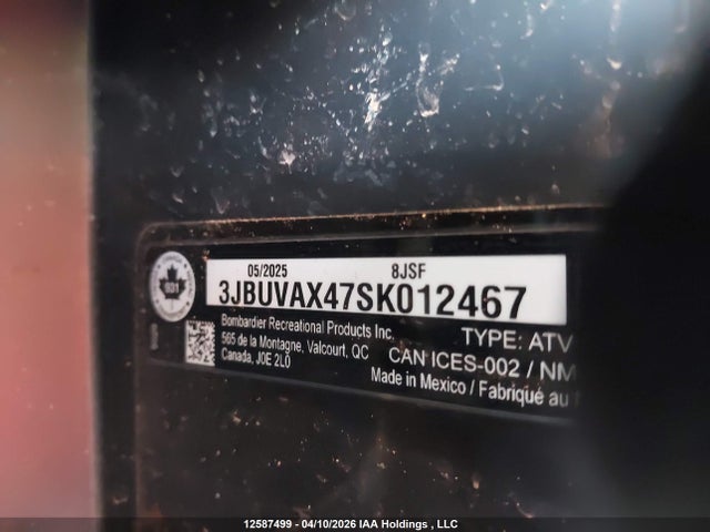 Can-Am Defender Limited Cab Hd10 2025 3JBUVAX47SK012467 Image 9