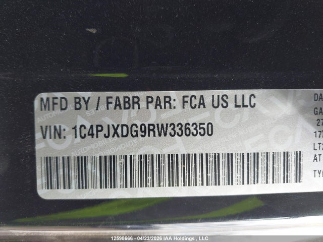 12598666 :رقم المزاد ، 1C4PJXDG9RW336350 vin ، 2024 Jeep Wrangler Sport مزاد بيع