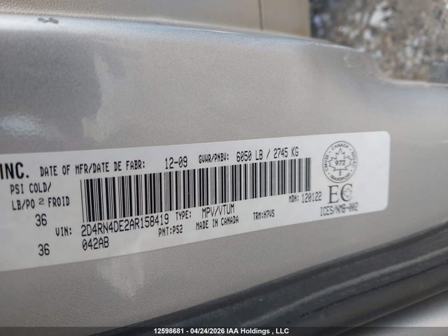 Продаж на аукціоні авто 2010 Dodge Grand Caravan Se, vin: 2D4RN4DE2AR158419, номер лоту: 12598681