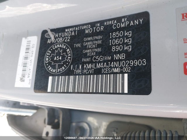 KMHLM4AJ4NU029903 Hyundai ELANTRA HYBRID