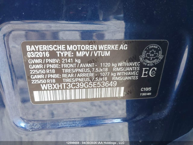 Продажа на аукционе авто 2016 Bmw X1 Xdrive28i, vin: WBXHT3C39G5E53649, номер лота: 12598688