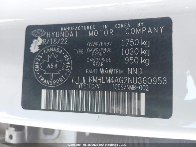 2022 Hyundai Elantra Preferred Ivt With Sun And Tech Package მანქანა იყიდება აუქციონზე, vin: KMHLM4AG2NU360953, აუქციონის ნომერი: 12598699