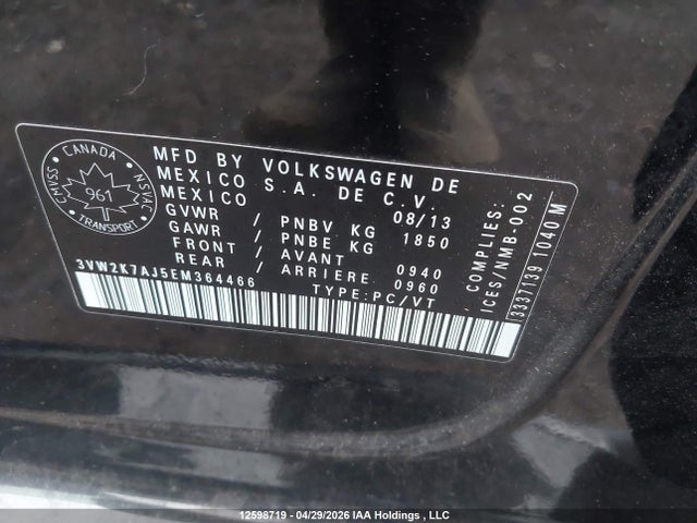 3VW2K7AJ5EM364466 Volkswagen Jetta
