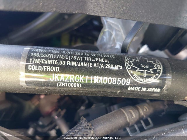 JKAZRCK11MA008509 Kawasaki Zr1000 K