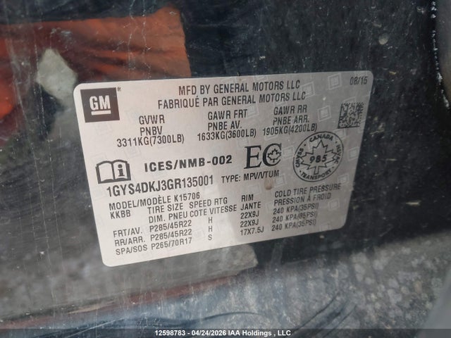 Cadillac Escalade Platinum 2016 1GYS4DKJ3GR135001 Image 20