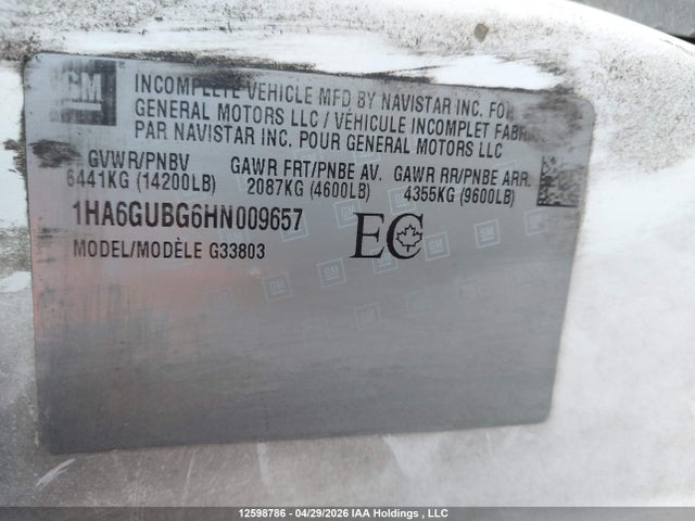 1HA6GUBG6HN009657 Chevrolet Express G4500