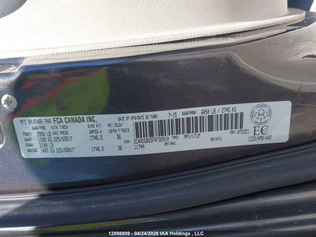 Продажа на аукционе авто 2015 Dodge Grand Caravan Se/sxt, vin: 2C4RDGBG5FR732010, номер лота: 12598809
