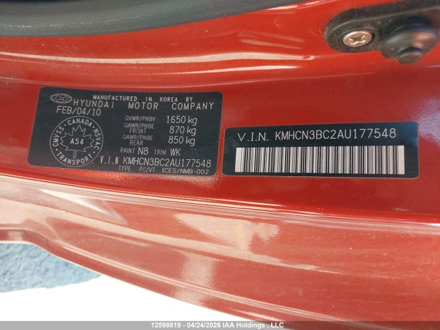 Продаж на аукціоні авто 2010 Hyundai Accent, vin: KMHCN3BC2AU177548, номер лоту: 12598819