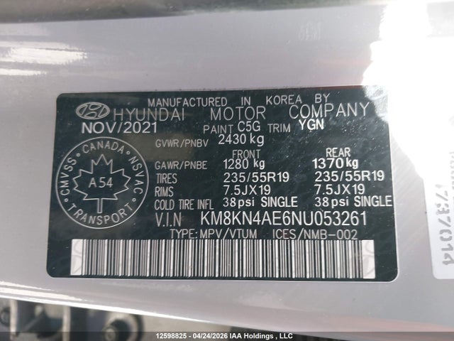 Aukcja sprzedaży 2022 Hyundai Ioniq 5, vin: KM8KN4AE6NU053261, numer aukcji: 12598825