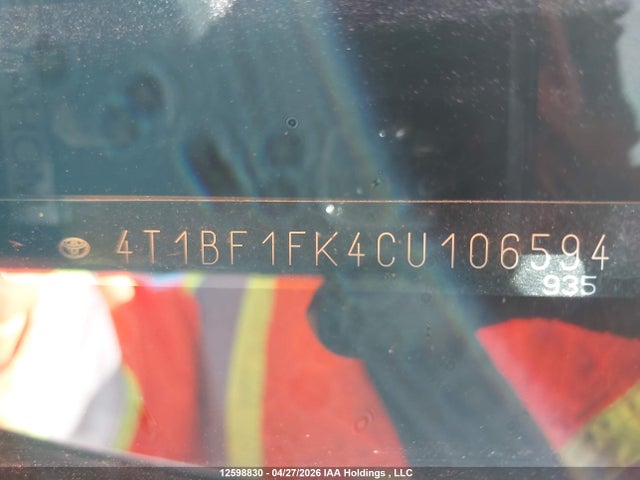 Продажа на аукционе авто 2012 Toyota Camry, vin: 4T1BF1FK4CU106594, номер лота: 12598830
