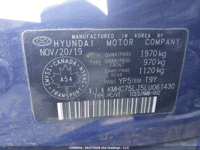 Продажа на аукционе авто 2020 Hyundai Ioniq, vin: KMHC75LJ5LU061430, номер лота: 12598844