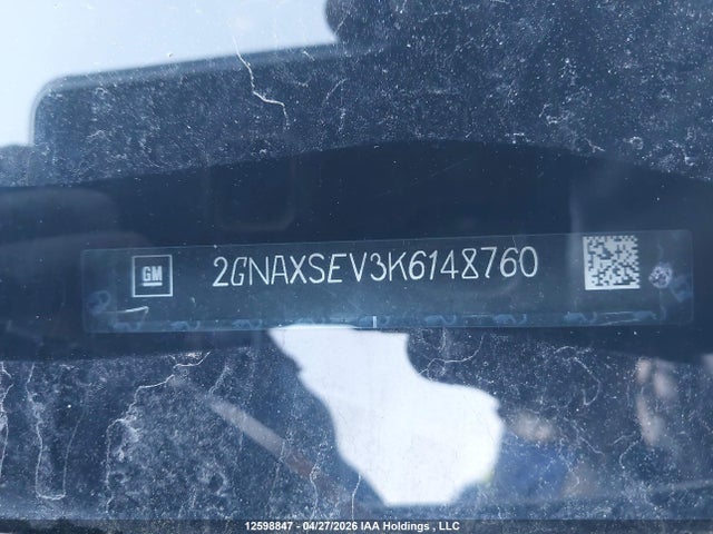 12598847 :رقم المزاد ، 2GNAXSEV3K6148760 vin ، 2019 Chevrolet Equinox Ls مزاد بيع
