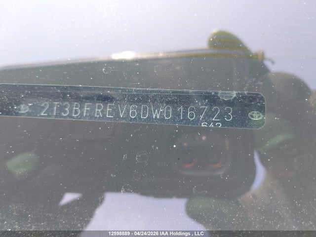 12598889 :رقم المزاد ، 2T3BFREV6DW016723 vin ، 2013 Toyota Rav4 Le مزاد بيع