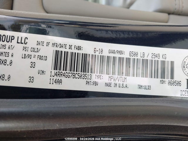 Продаж на аукціоні авто 2011 Jeep Grand Cherokee Laredo, vin: 1J4RR4GG7BC503513, номер лоту: 12598899