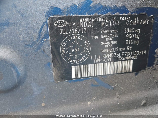 Продаж на аукціоні авто 2013 Hyundai Elantra Gt, vin: KMHD25LE7DU133719, номер лоту: 12598908