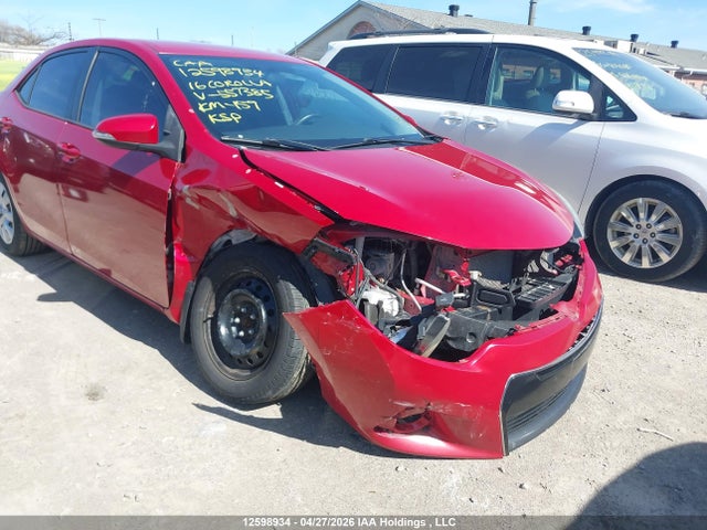 12598934 :رقم المزاد ، 2T1BURHEXGC557385 vin ، 2016 Toyota Corolla S مزاد بيع
