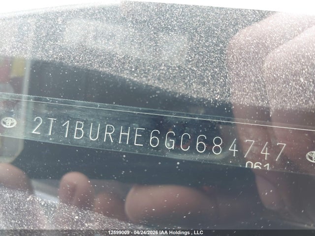 Продажа на аукционе авто 2016 Toyota Corolla Le, vin: 2T1BURHE6GC684747, номер лота: 12599009