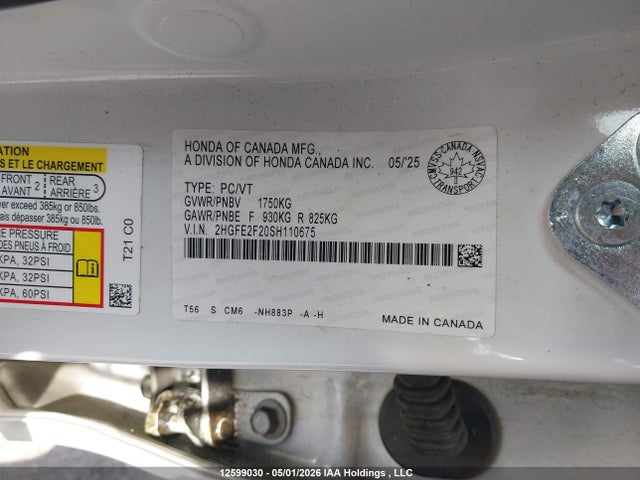 2HGFE2F20SH110675 Honda Civic Lx