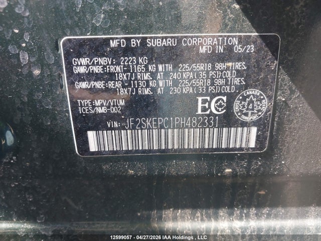 Subaru Forester 2023 JF2SKEPC1PH482331 Image 9