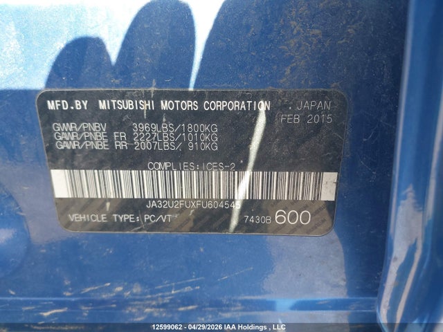 Продаж на аукціоні авто 2015 Mitsubishi Lancer Es, vin: JA32U2FUXFU604545, номер лоту: 12599062