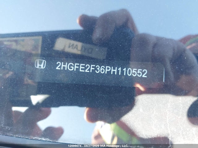 Продажа на аукционе авто 2023 Honda Civic, vin: 2HGFE2F36PH110552, номер лота: 12599074