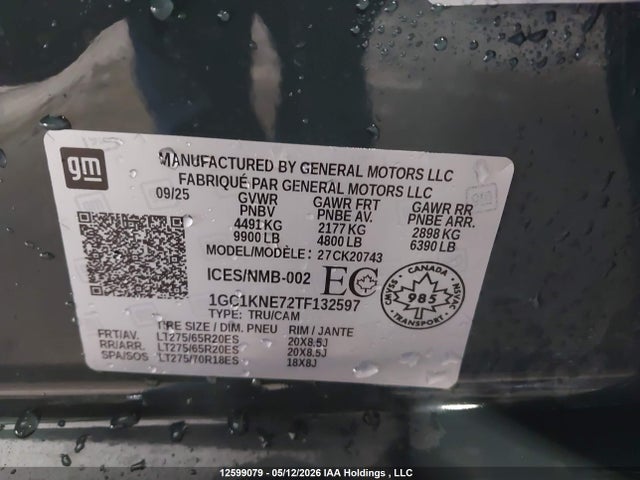1GC1KNE72TF132597 Chevrolet Silverado K2500 Heavy Duty Lt