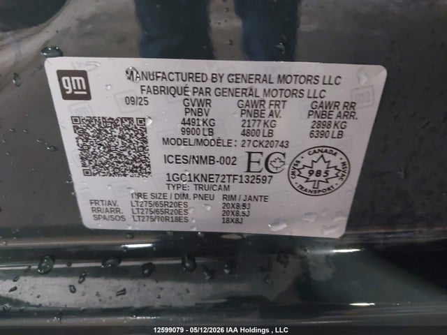 1GC1KNE72TF132597 Chevrolet Silverado K2500 Heavy Duty Lt