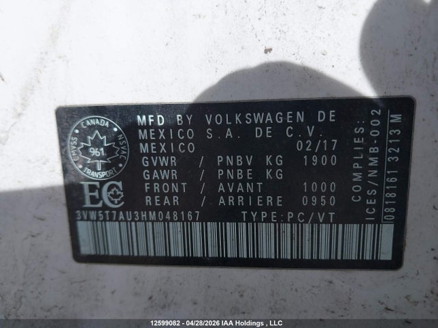 3VW5T7AU3HM048167 Volkswagen Golf Gti 5-door Autobahn