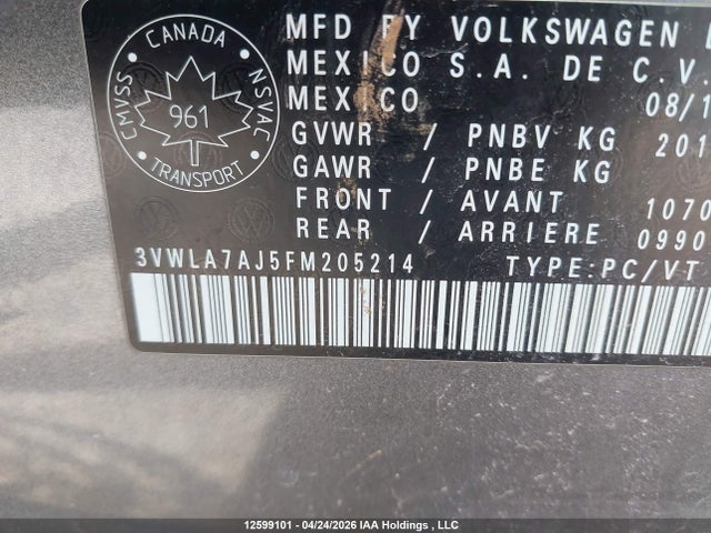 3VWLA7AJ5FM205214 Volkswagen Jetta 2.0 Tdi Highline