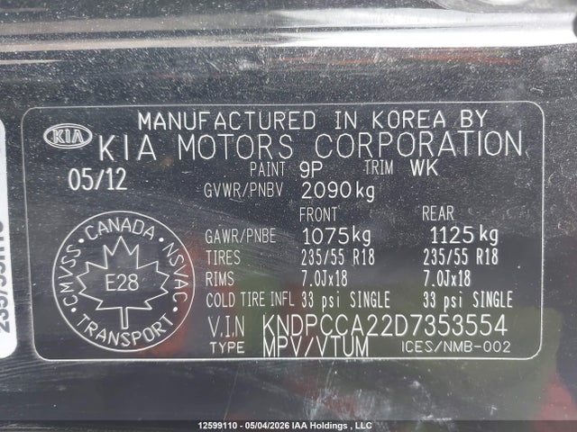 Aukcja sprzedaży 2013 Kia Sportage Ex/ex Luxury/ex W/nav, vin: KNDPCCA22D7353554, numer aukcji: 12599110